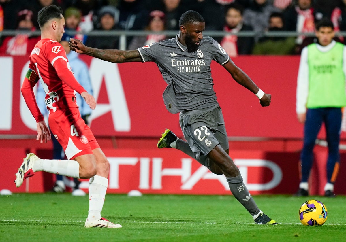 Rudiger, ante el Girona en el partido de Liga del sábado