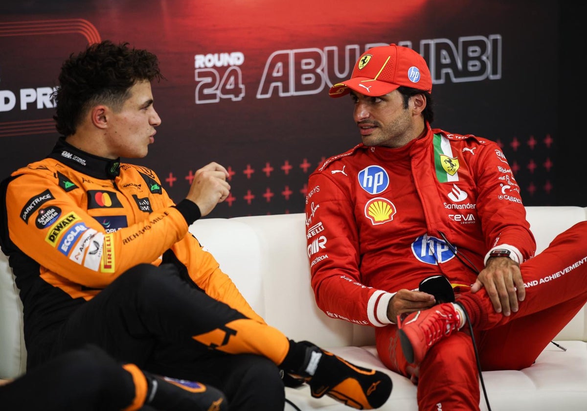 Carlos Sainz, segundo en Abu Dhabi, charla con el ganador, Lando Norris