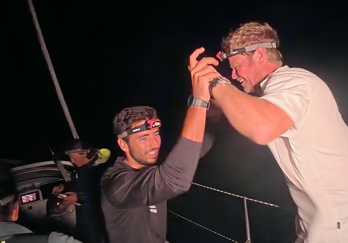 Cantero y Pella, celebrando el récord.