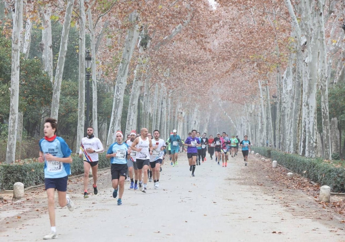 Celebración de la San Silvestre sevillana de 2023 por el Parque de María Luisa