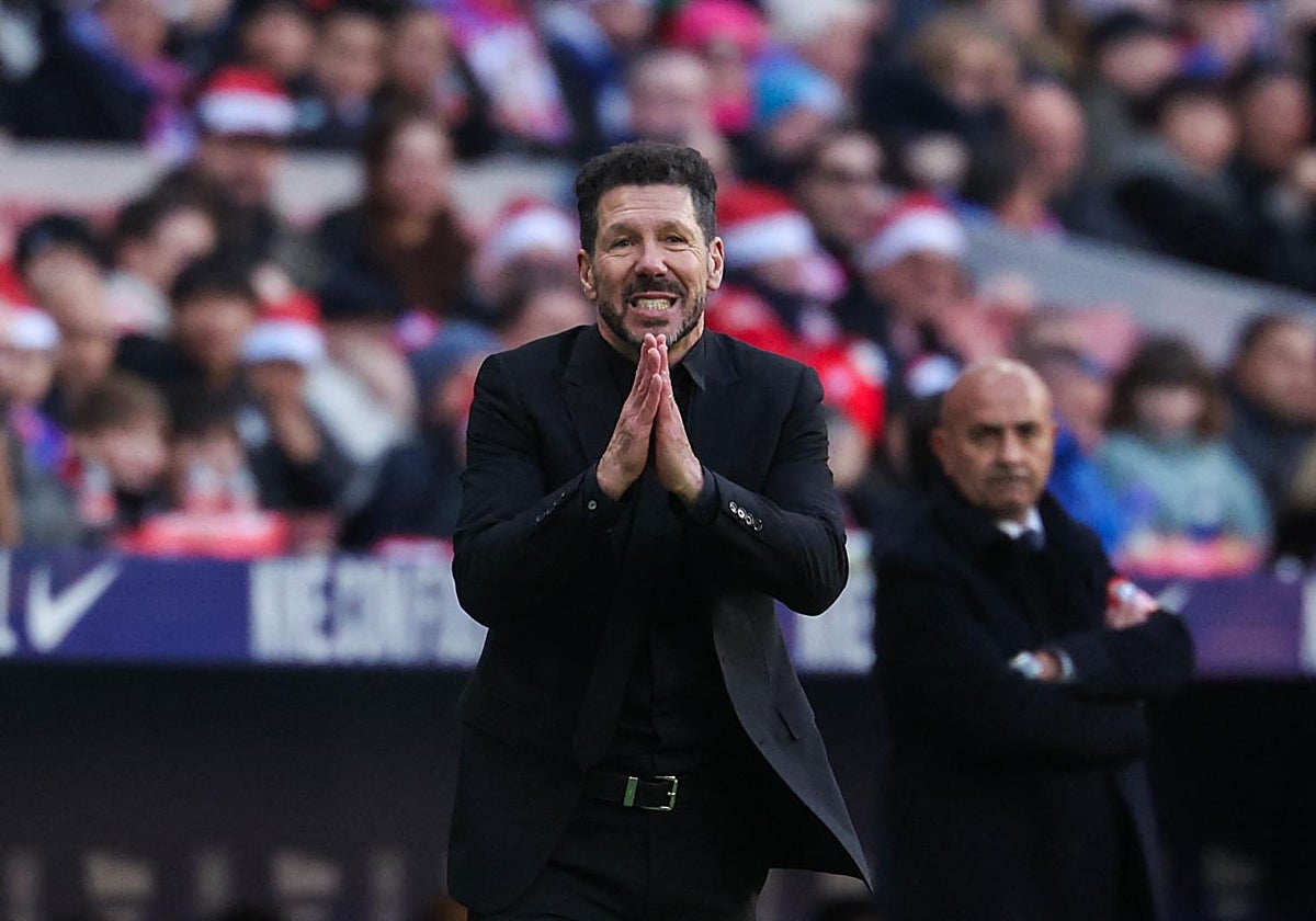 Simeone, durante el Atlético-Getafe