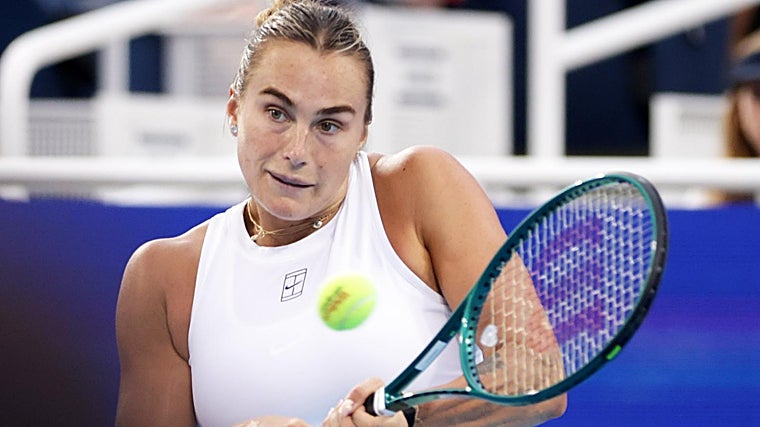 Sabalenka durante o Aberto de Cincinnati.
