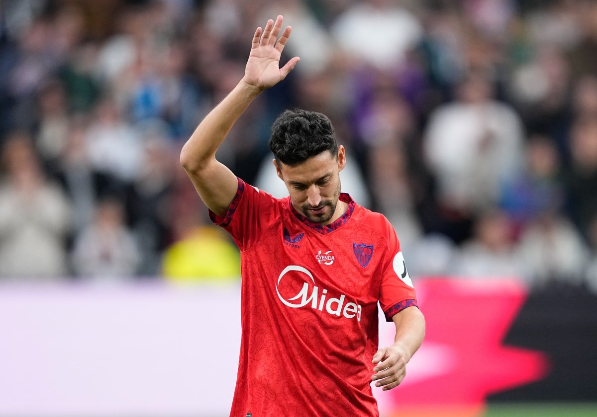 Jesús Navas, en su último partido en el Bernabéu