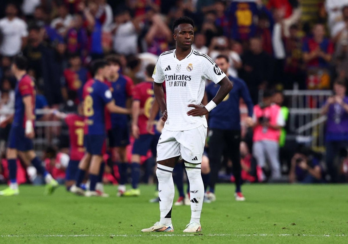 Vinicius, durante la final de la Supercopa de España entre Real Madrid y Barcelona