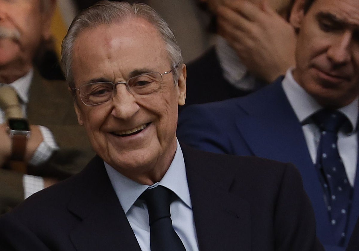 Florentino Pérez, durante el Real Madrid-Las Palmas