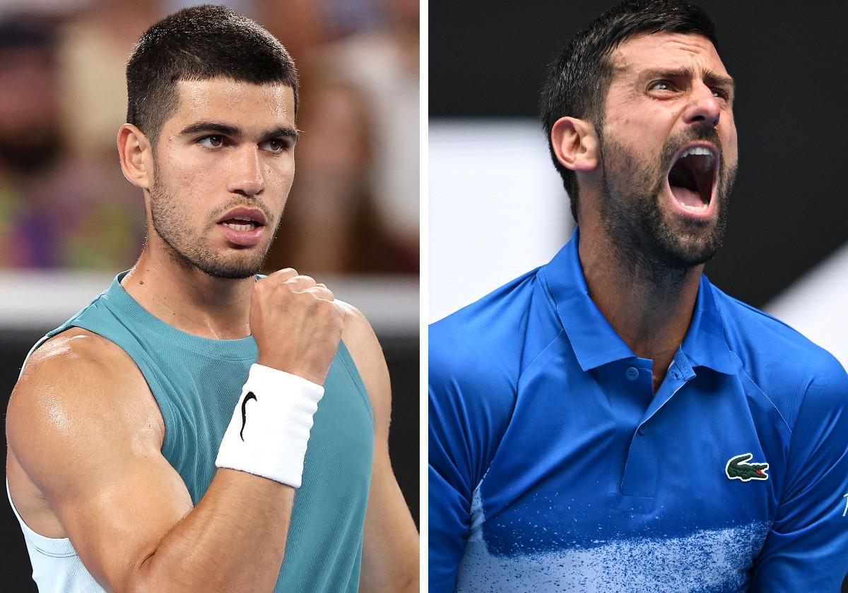 Dónde ver en televisión y online Alcaraz - Djokovic y a qué hora empieza el partido de cuartos del Open de Australia hoy