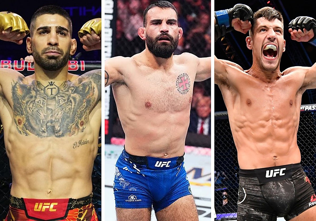 Ilia Topuria, Benoit Saint-Denis y Joel Álvarez