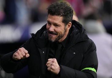 Simeone, durante el Atlético-Mallorca