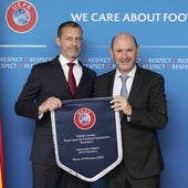 Ceferin, presidente de la UEFA, y Louzán, presidente de la Federación