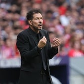 Simeone, durante un partido del Atlético de Madrid