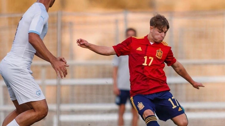 El día que Ángel Ortiz debutó con la sub 18 de Pablo Amo con un golazo ante Dinamarca