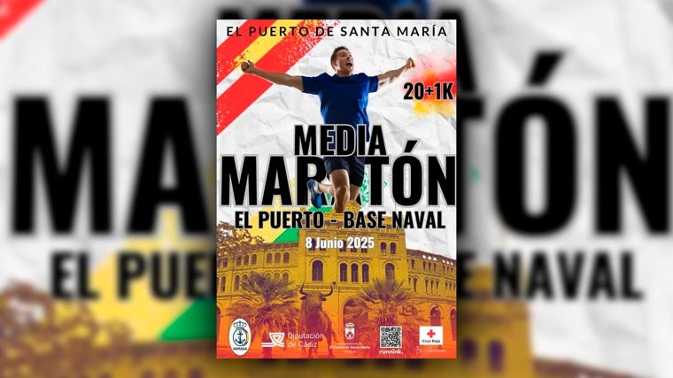 Cartel de la I edición de la Media Maratón El Puerto - Base Naval