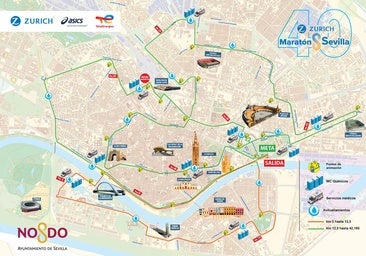 Recorrido del Zurich Maratón de Sevilla 2025: mapa y horarios de paso