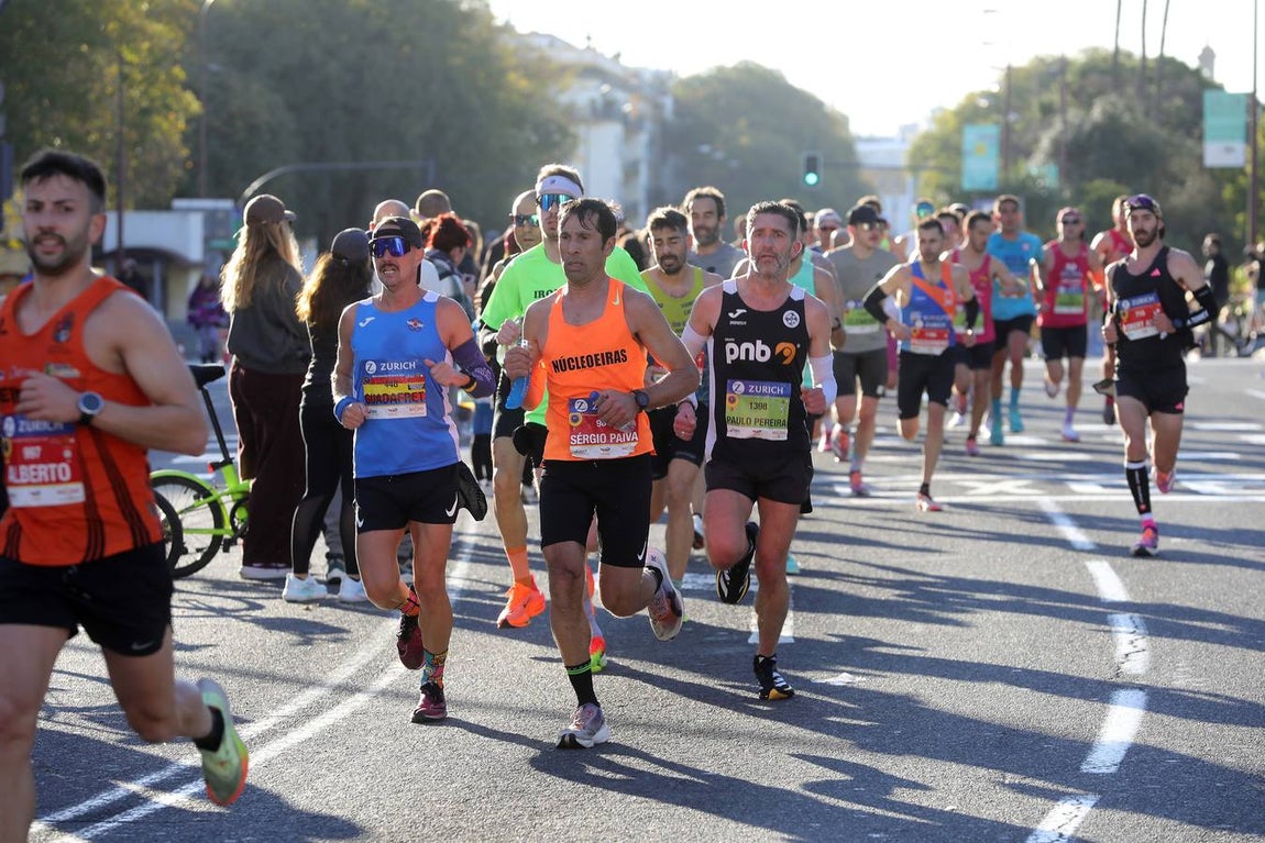 Un total de 14.000 corredores se han dado cita en esta maratón de 2025 en la capital sevillana 