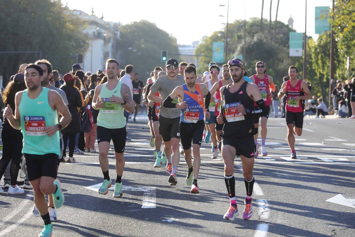 Un total de 14.000 corredores se han dado cita en esta maratón de 2025 en la capital sevillana 