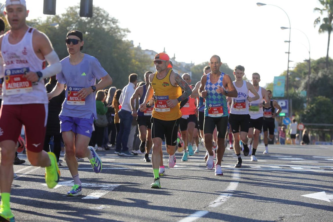 Un total de 14.000 corredores se han dado cita en esta maratón de 2025 en la capital sevillana 