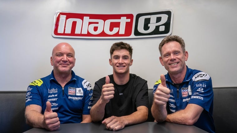 David Muñoz, happy after the announcement of his incorporation into Liqui Moly Dynavolt Intactgp