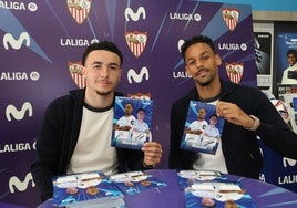 Los suizos del Sevilla FC Sow y Vargas levantan expectación entre los jóvenes en el 'Estadio Movistar LaLiga'