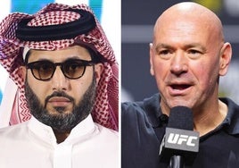 El jeque Turki Alalshikh y el CEO de la UFC, Dana White