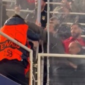 Los ultras del Benfica en Montjuic