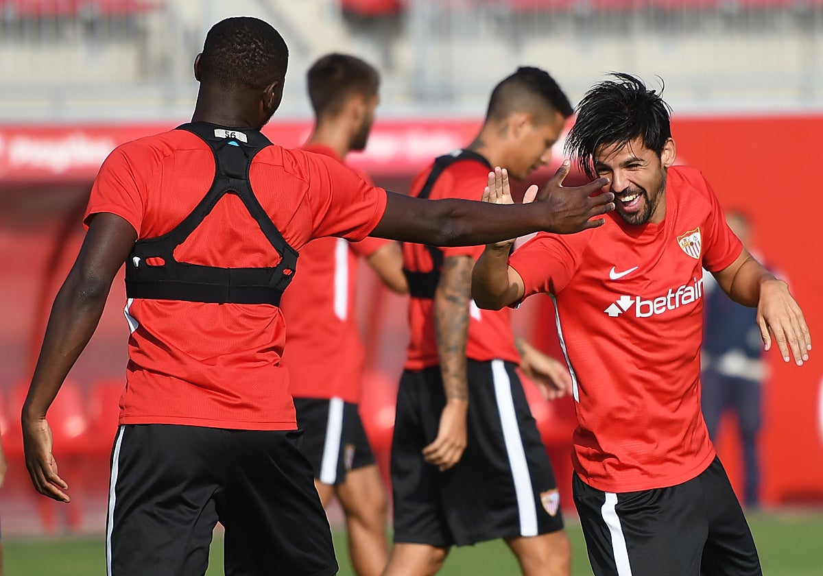 Entrenamiento de Nolito en el Sevilla FC