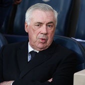 Carlo Ancelotti, en el banquillo de La Cerámica