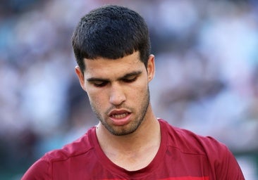 Carlos Alcaraz, durante su partido ante Draper