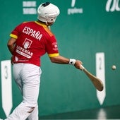 Un pelotari español, en el último Campeonato del Mundo sub-22, celebrado en Pamplona