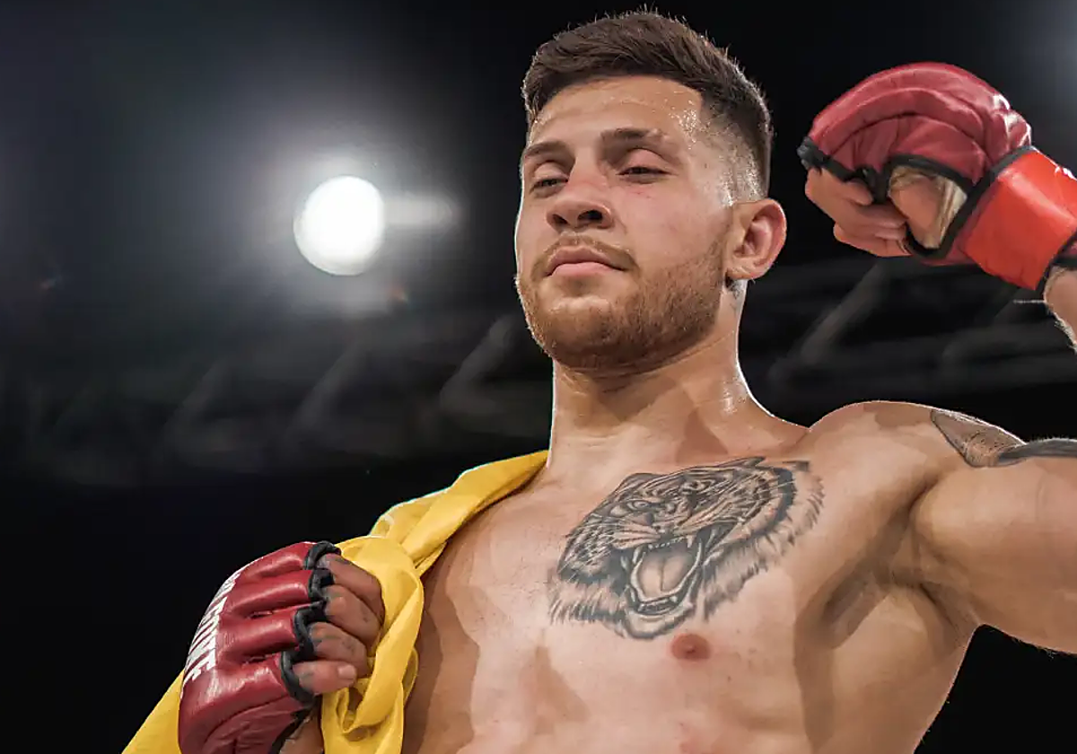 Miguel Ángel Lozano tras uno de sus combates