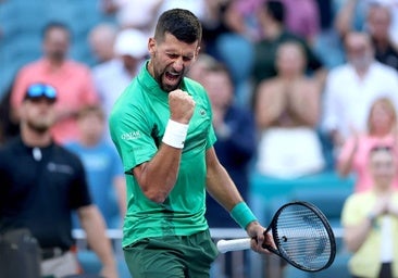 Djokovic vuelve a rugir: en la final de Miami y a un mordisco de su título 100