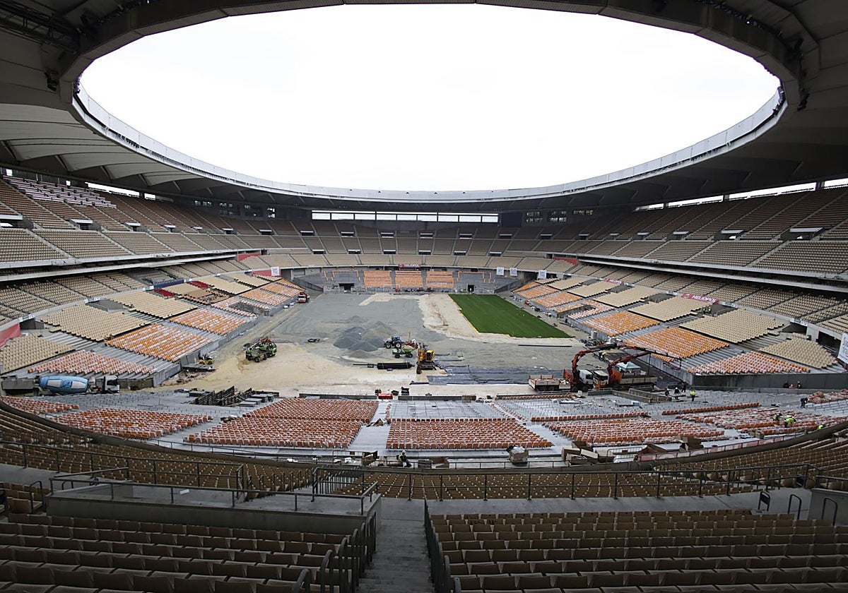 Estadio de la Cartuja a fecha de este viernes 4 de abril, a 22 días de la final entre Barcelona y Real Madrid