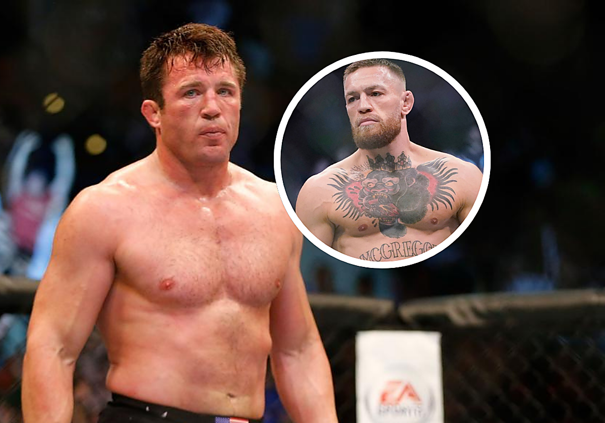 Chael Sonnen en uno de sus combates. En el círculo, Conor Mcgregor