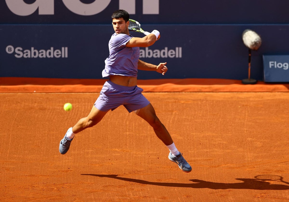 Alcaraz, durante el partido ante Fils