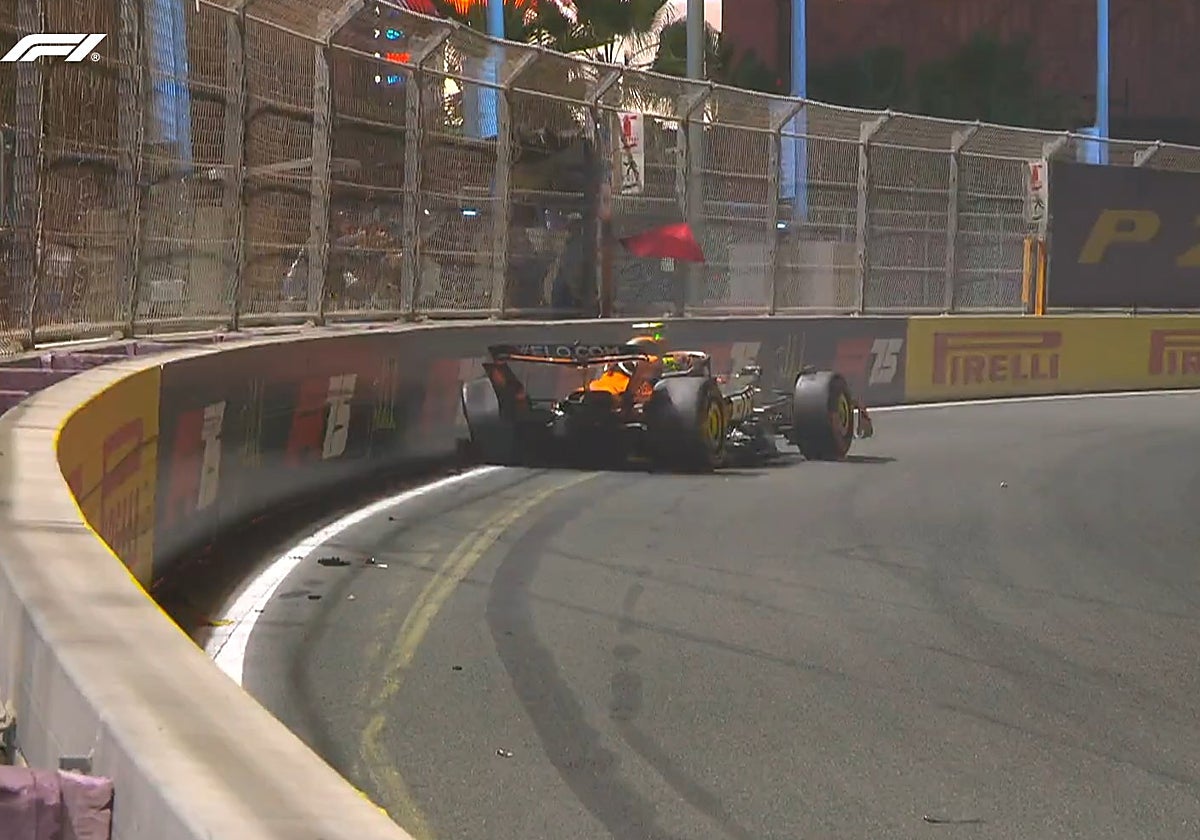 Lando Norris se estrelló contra el muro