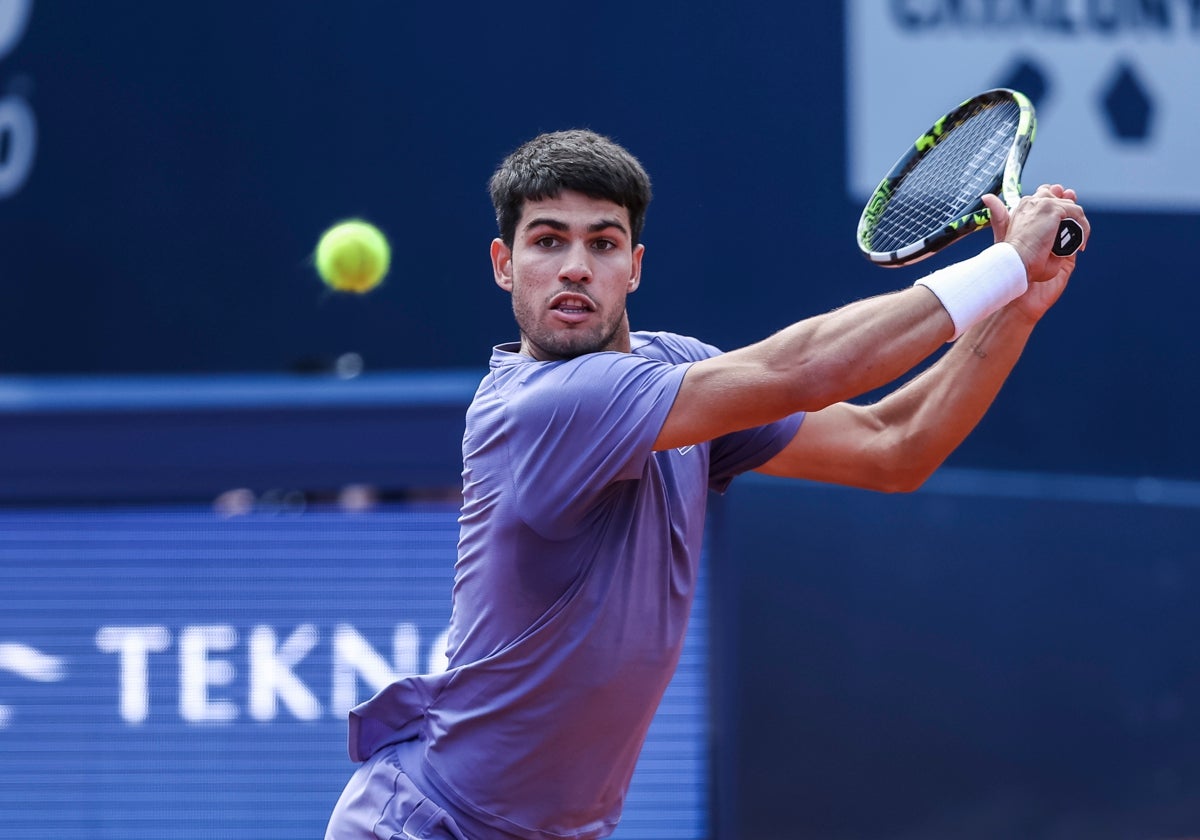 Alcaraz, durante la final del Conde de Godó