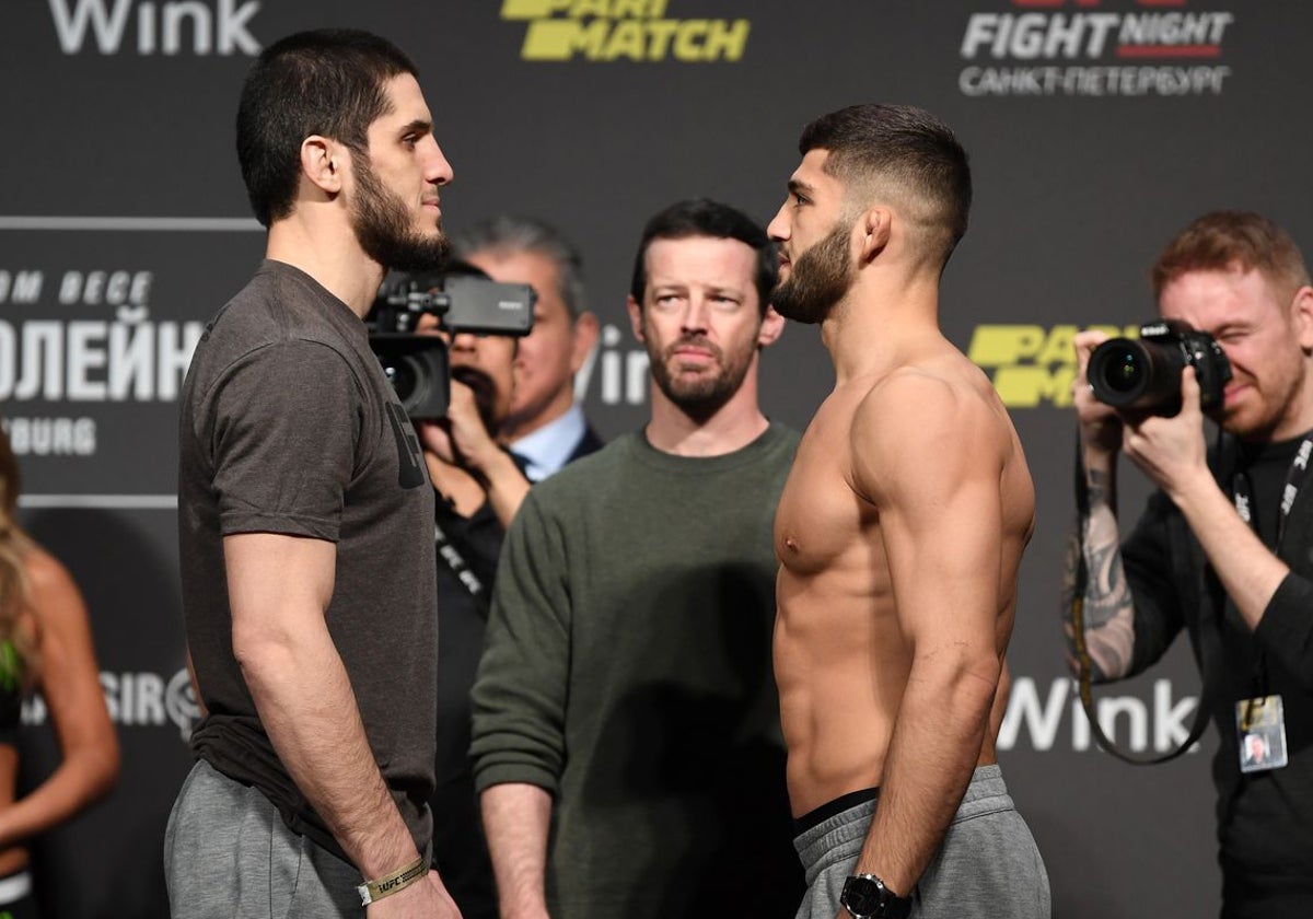 Islam Makhachev, campeón de peso ligero, frente a Arman Tsarukyan