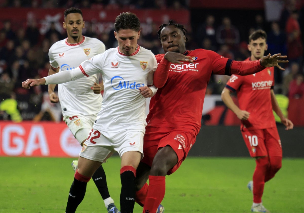 Lance del juego del Sevilla - Osasuna de la primera vuelta
