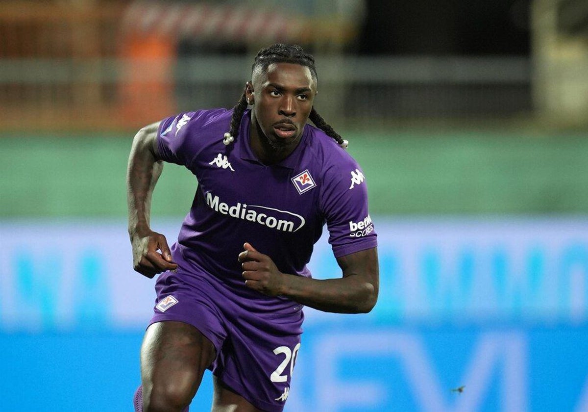 Moise Kean, en un partido con la Fiorentina