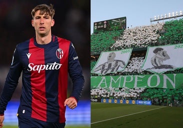 La reacción de Miranda al verse en el tifo de Gol Sur previo a la Fiorentina: «Orgullo»