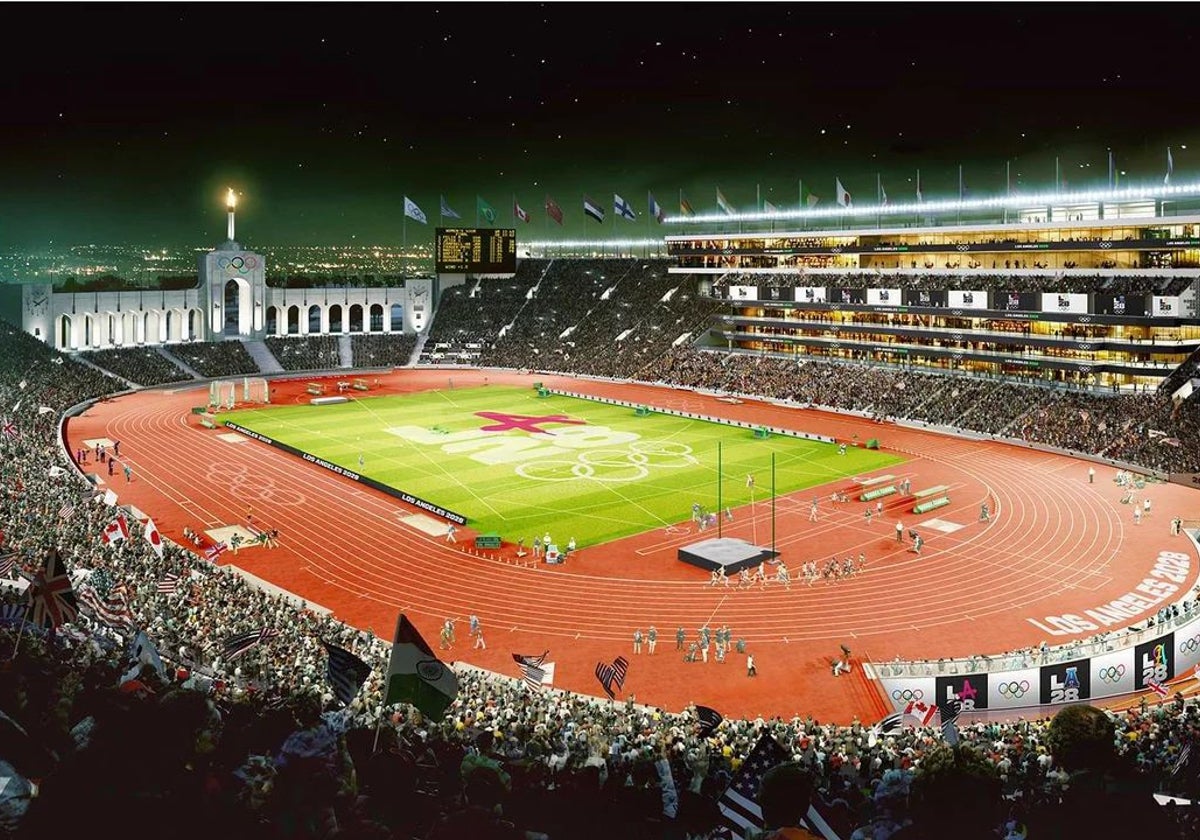 Recreación del Memorial Coliseum para los Juegos de 2028