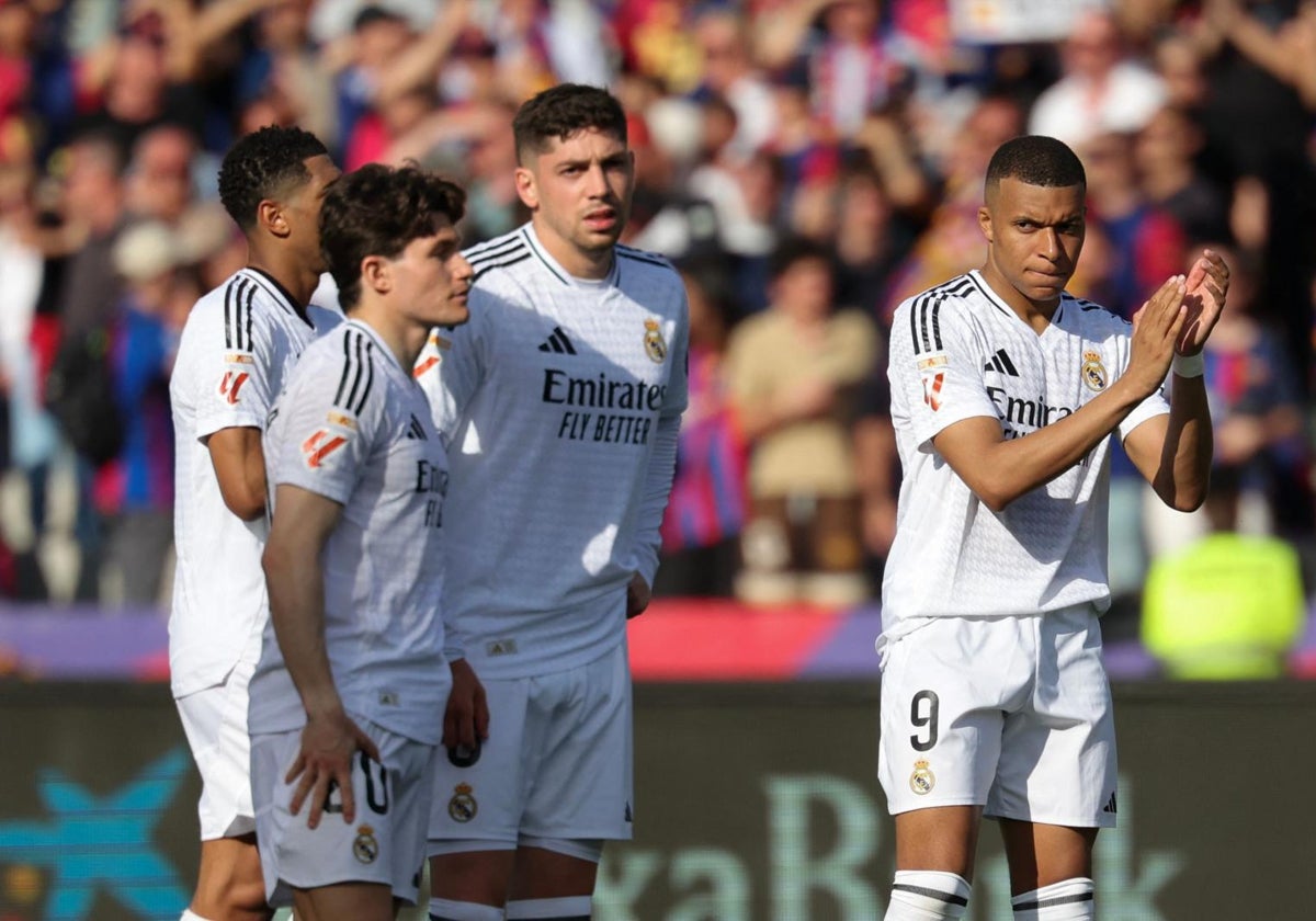 Mbappé, Valverde, Fran García y Bellingham tras la derrota ante el Barcelona (4-3)
