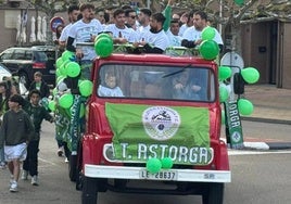 El Atlético Astorga celebrando una victoria en un partido de liga de esta temporada