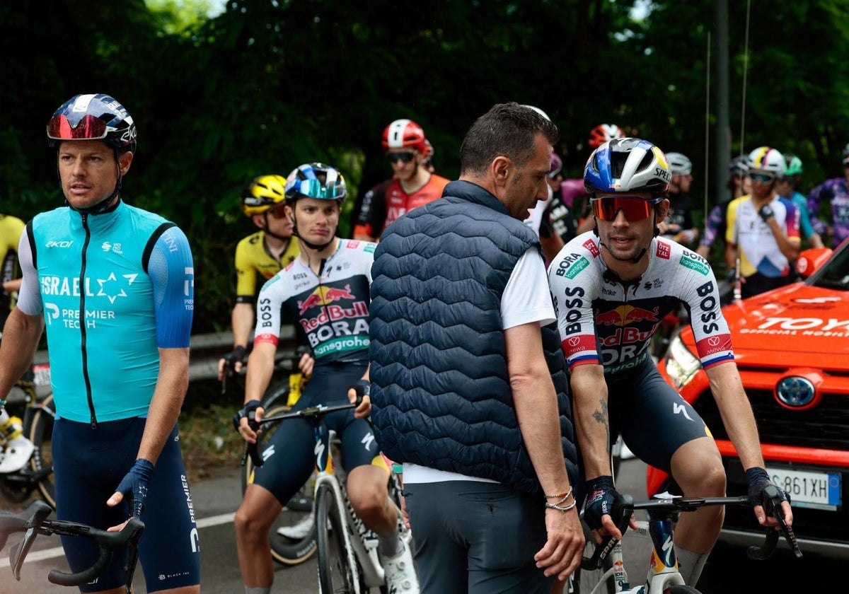 Roglic, al frente de la protesta y el parón