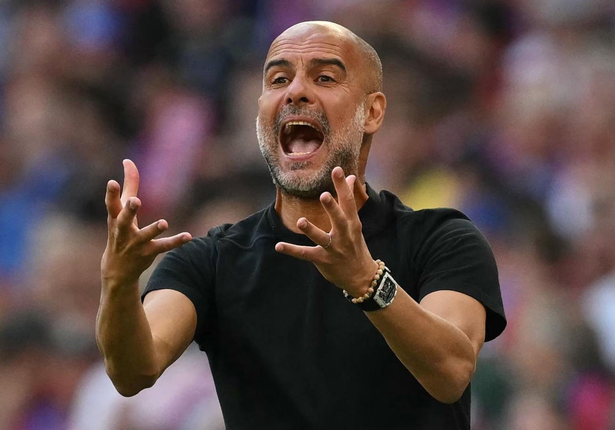 Guardiola en la final de la FA Cup