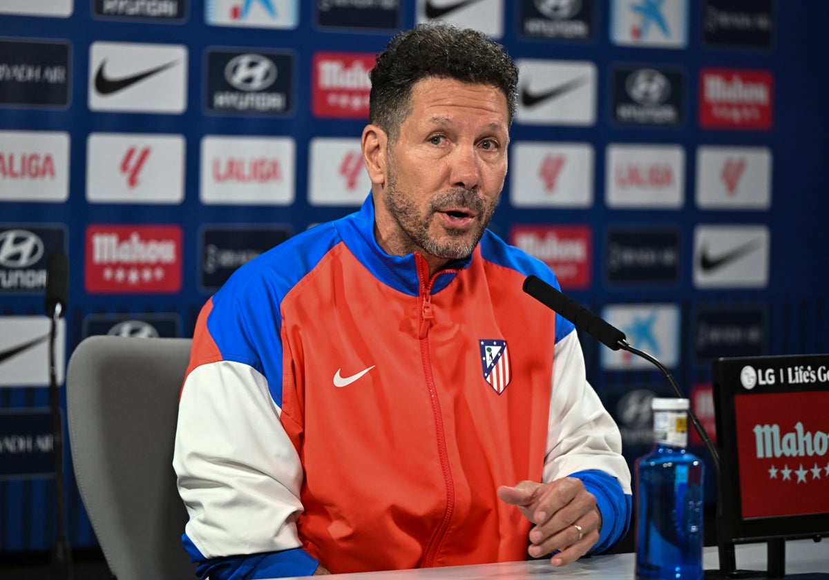 Diego Pablo Simeone, en la rueda de prensa previa al Atlético - Betis