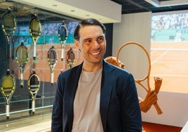 Nadal, en el espacio de su museo dedicado a Roland Garros
