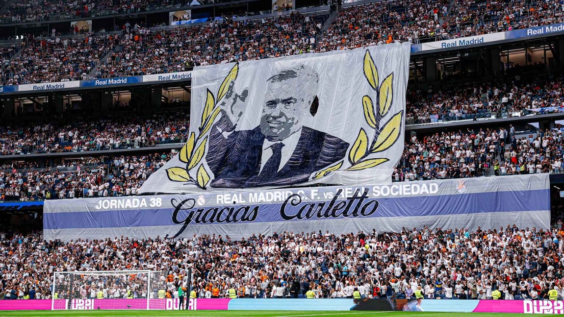 Tifo dando las gracias a Carlo Ancelotti.