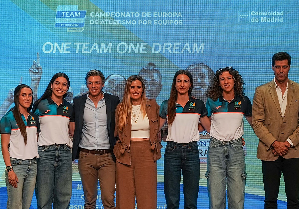 Las integrantes del 4x400, durante la presentación del Campeonato de Europa