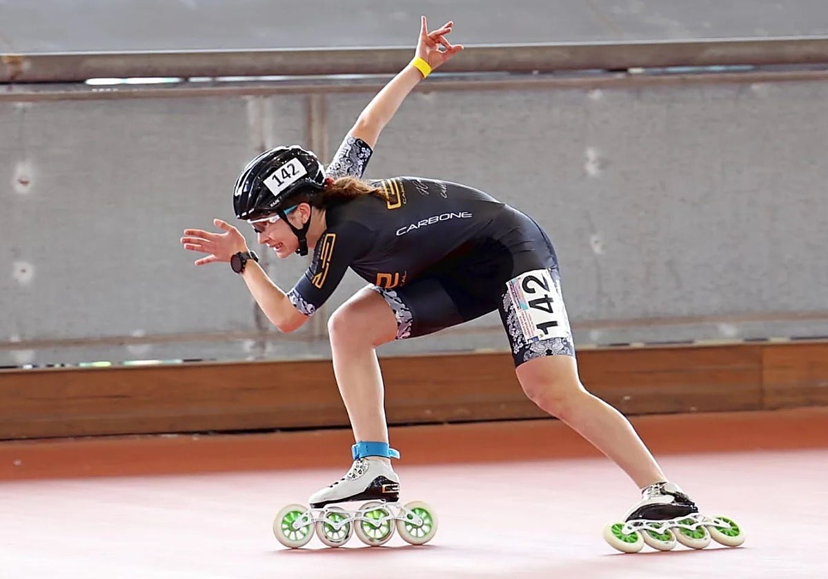 Carla Plana, durante una competición