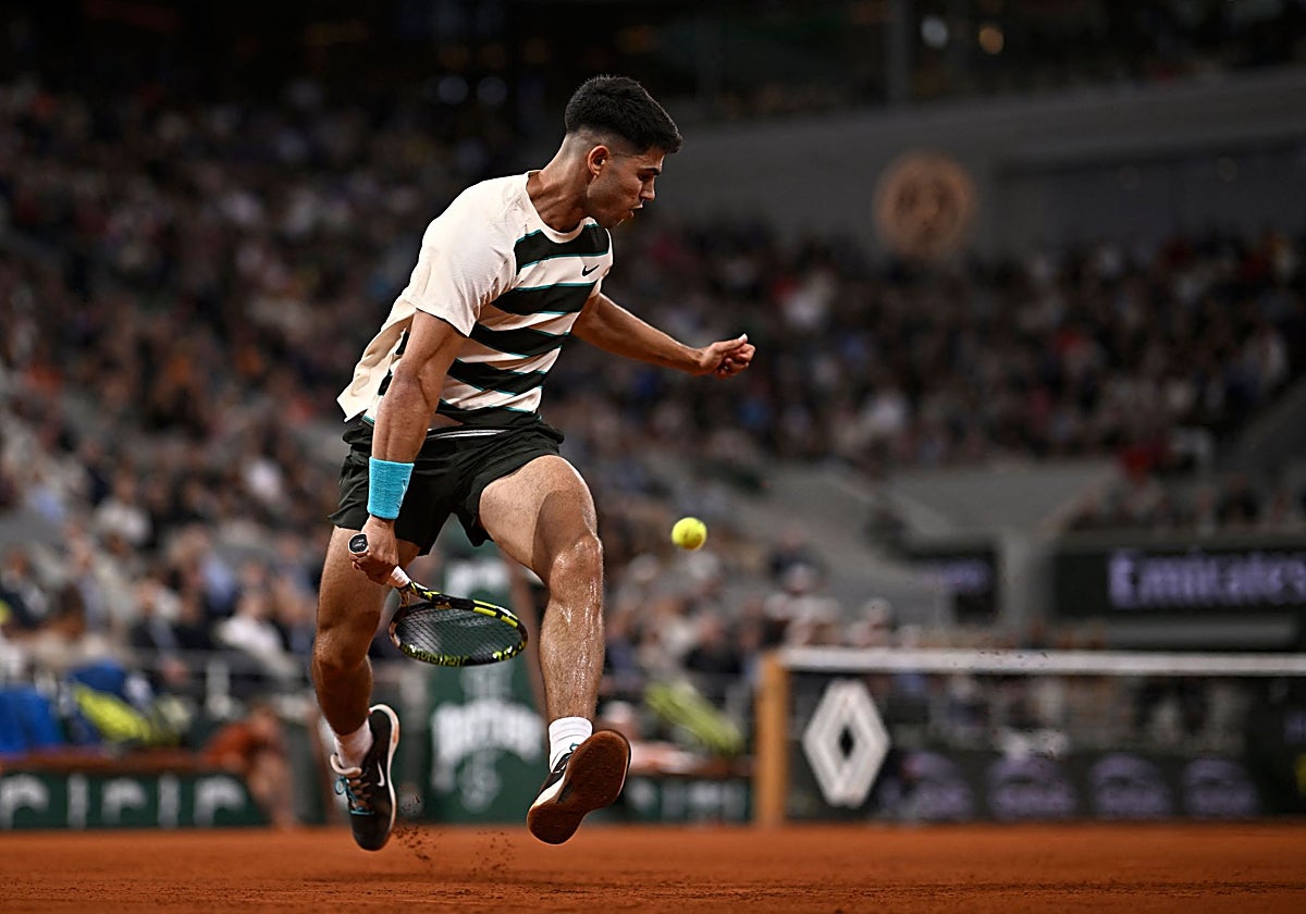 Alcaraz, durante el partido ante Marozsan